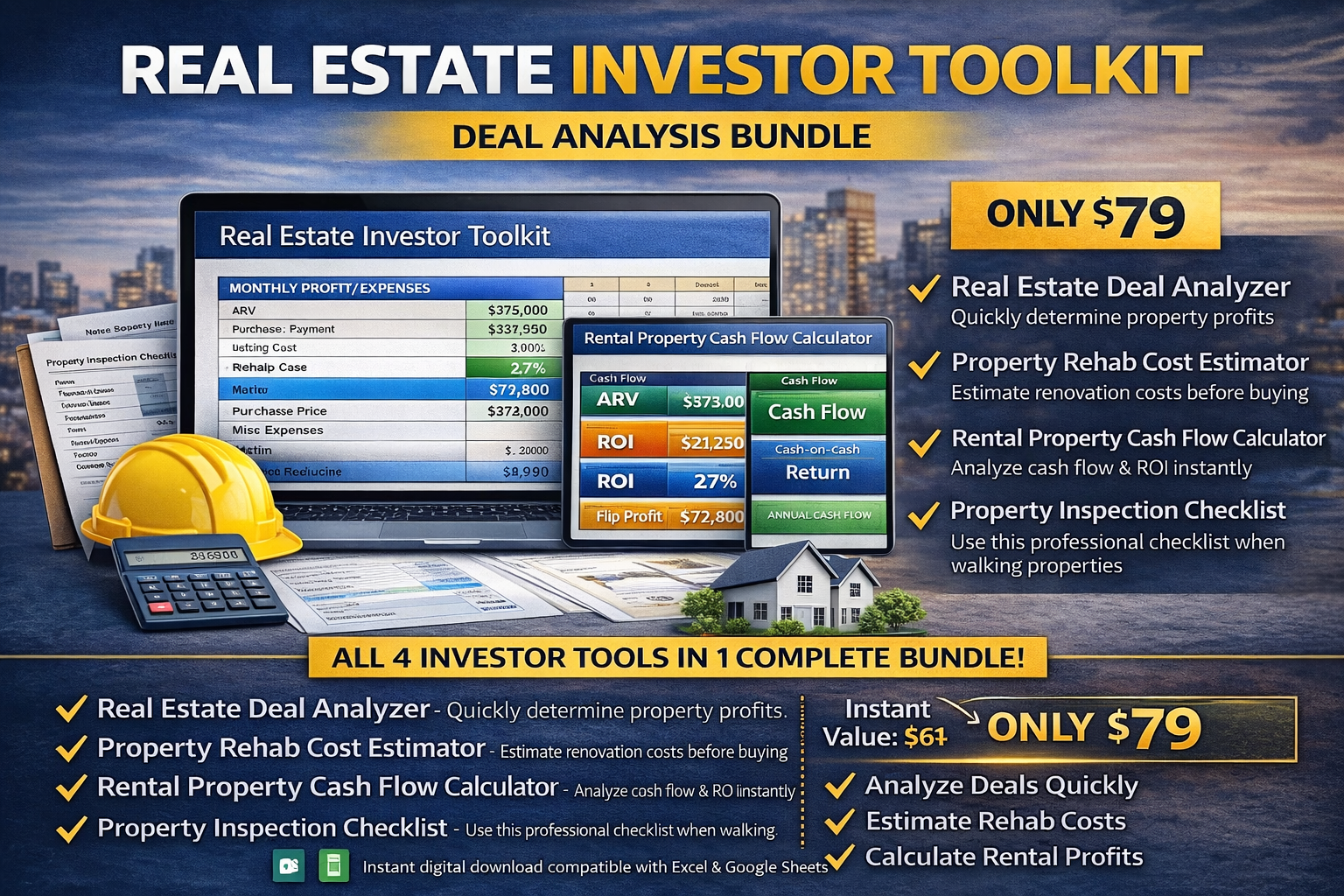 Real Estate Investor Toolkit (Deal Analysis Bundle)