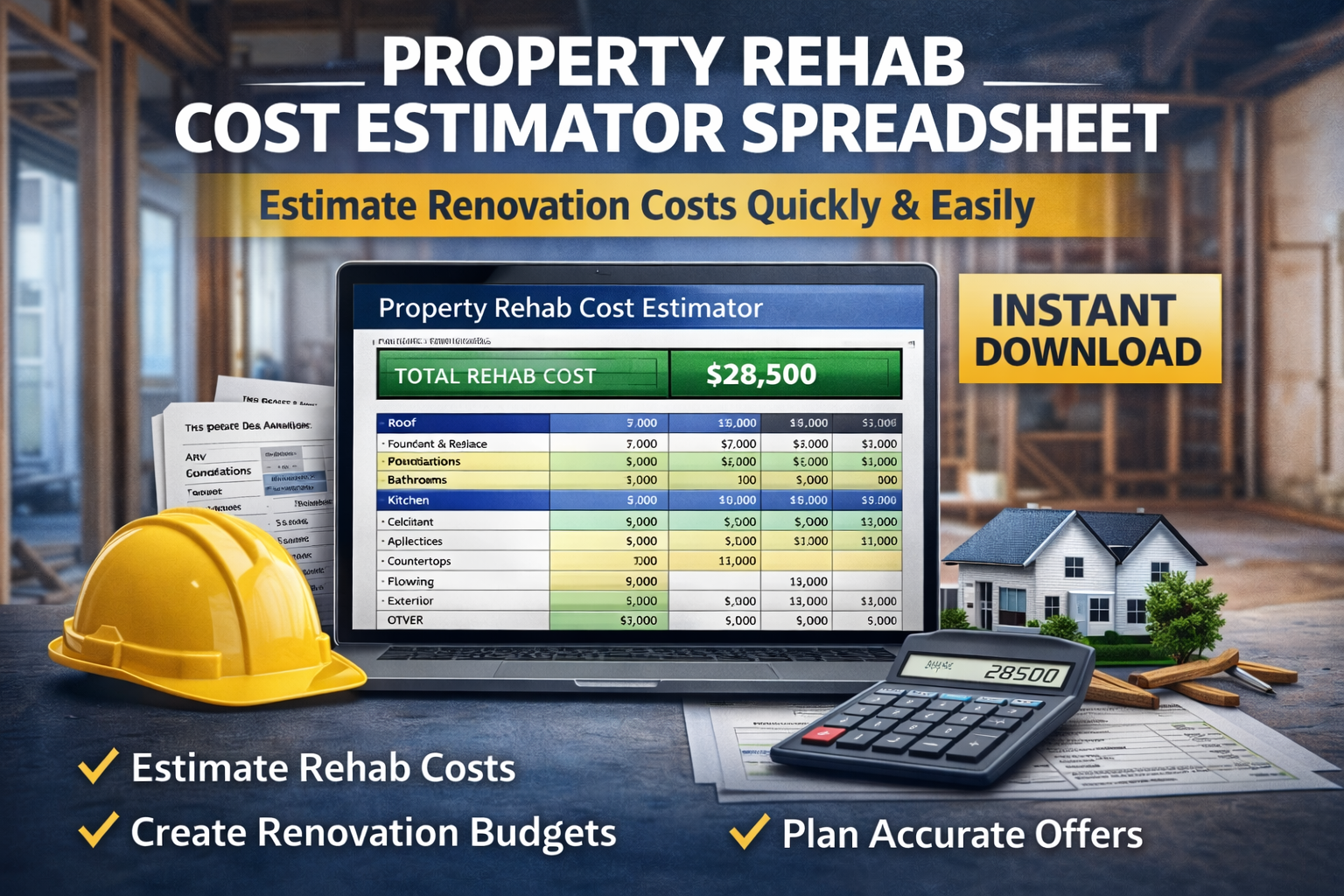 Property Rehab Cost Estimator for Real Estate Investors